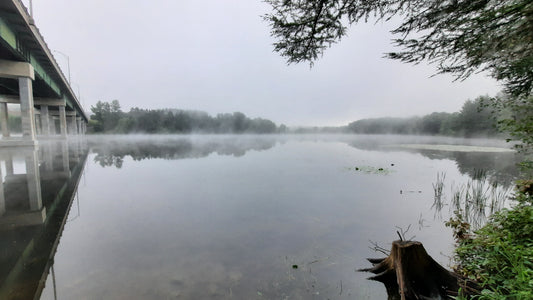 Brume Près Du Pont Jacques Cartier De Sherbrooke Et Rivière Magog 22 Juillet 2021 (Vue Souche2)